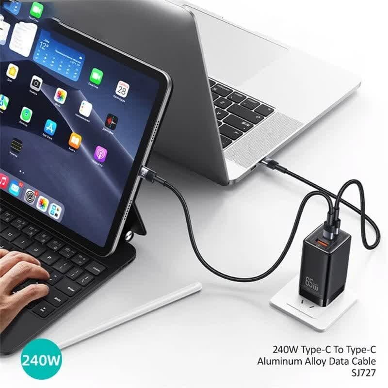 کابل تبدیل فست شارژ Usams SJ727 Type-C To Type-C 240W 1.2m