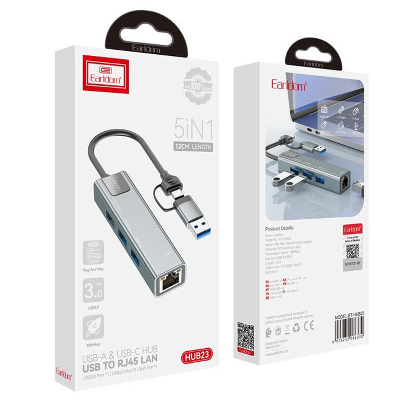 هاب 4 پورت Type-C /USB ارلدام ET-HUB23