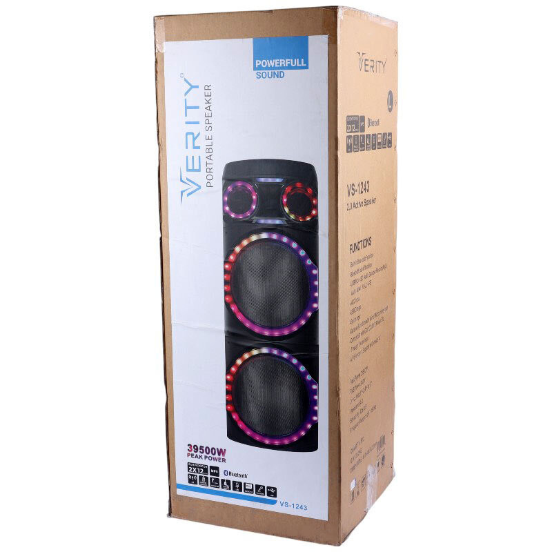 اسپیکر خانگی ایستاده Verity VS-1243 + میکروفون و ریموت کنترل