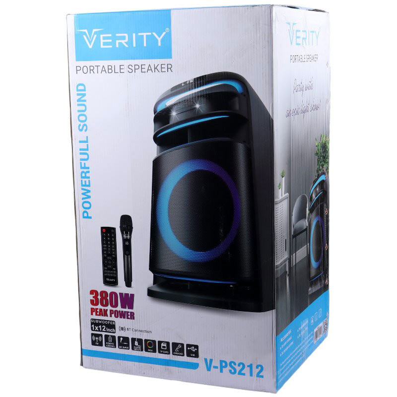 اسپیکر خانگی ایستاده Verity V-PS212 + میکروفون و ریموت کنترل