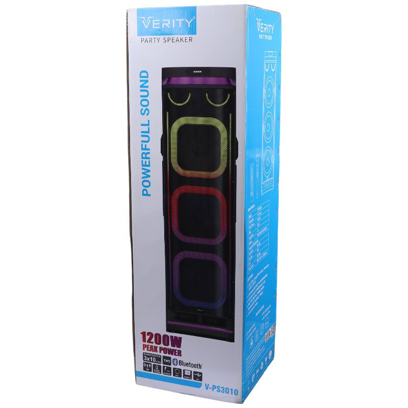اسپیکر خانگی ایستاده Verity V-PS3010 + میکروفون و ریموت کنترل