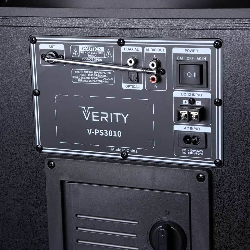 اسپیکر خانگی ایستاده Verity V-PS3010 + میکروفون و ریموت کنترل