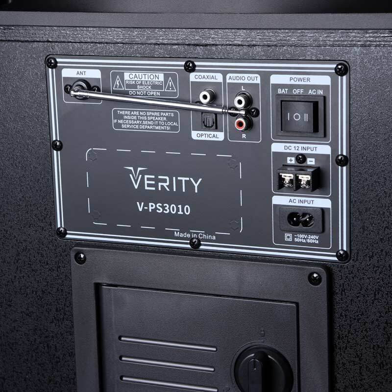 اسپیکر خانگی ایستاده Verity V-PS3010 + میکروفون و ریموت کنترل