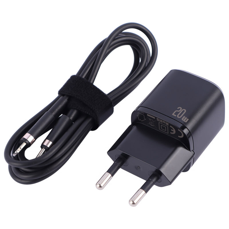 شارژر دیواری 20 وات یوسامز US-CC124 PD 3A + کابل تبدیل آیفونی
