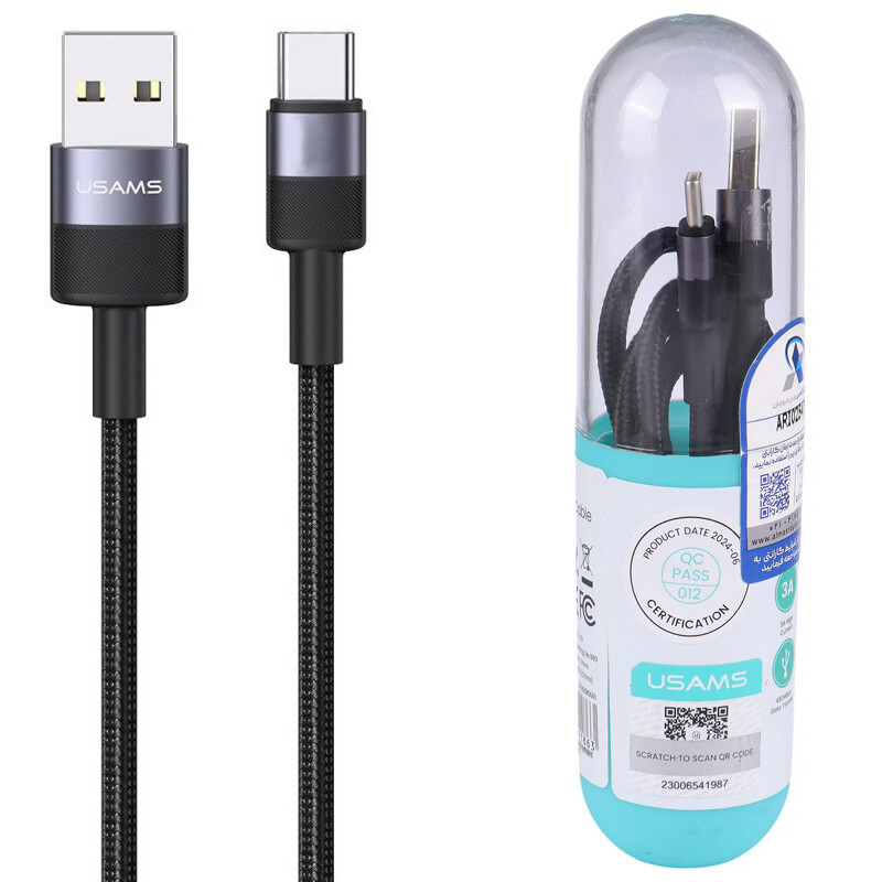 کابل تایپ سی فست شارژ Usams SJ718 3A 18W 1.2m کد 2
