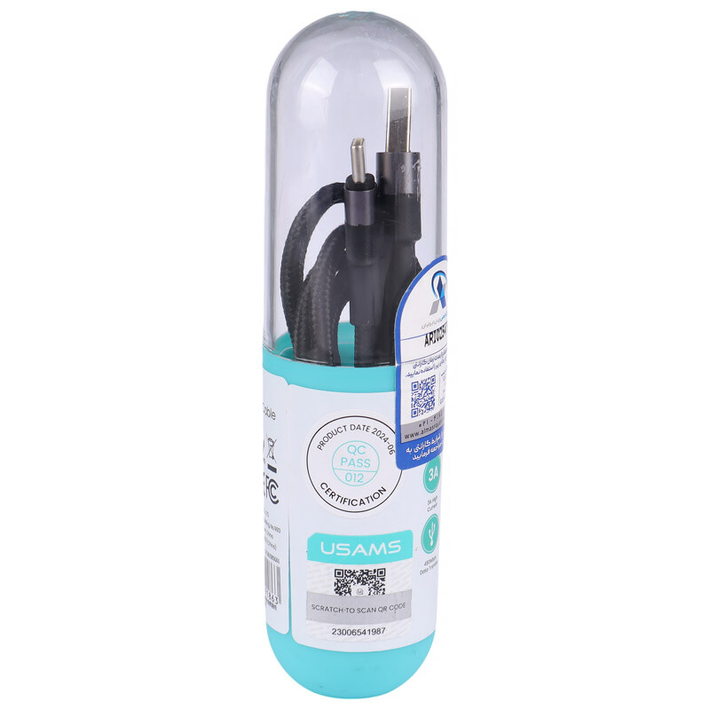 کابل تایپ سی فست شارژ Usams SJ718 3A 18W 1.2m کد 2