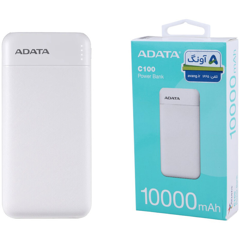 پاوربانک فست شارژ ای دیتا C100 PD 20W ظرفیت 10000 میلی آمپر ساعت