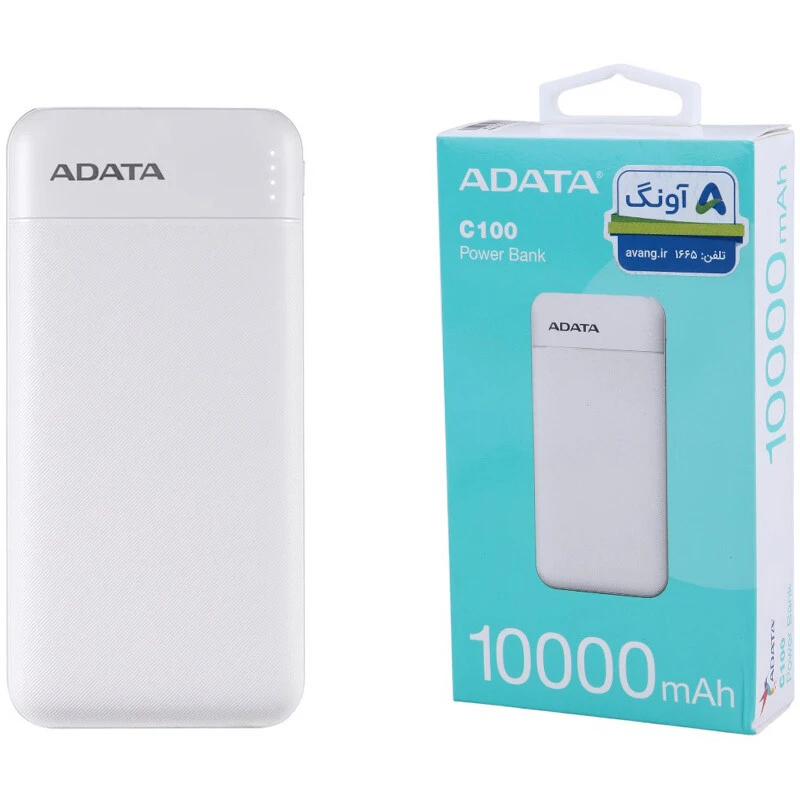 پاوربانک فست شارژ ای دیتا C100 PD 20W ظرفیت 10000 میلی آمپر ساعت