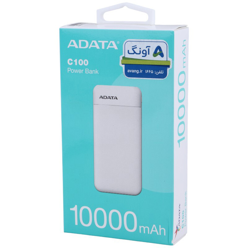 پاوربانک فست شارژ ای دیتا C100 PD 20W ظرفیت 10000 میلی آمپر ساعت