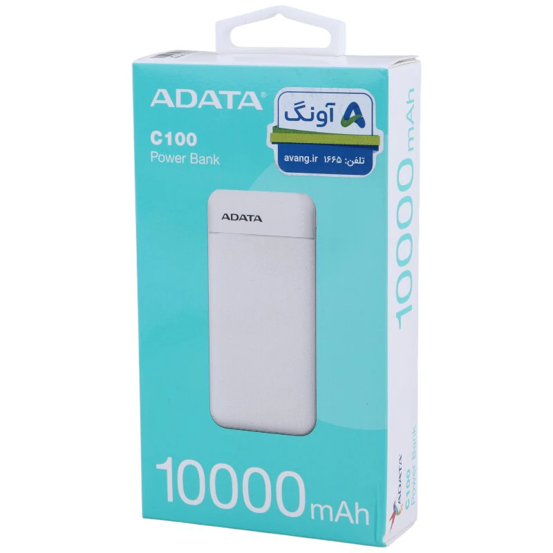 پاوربانک فست شارژ ای دیتا C100 PD 20W ظرفیت 10000 میلی آمپر ساعت