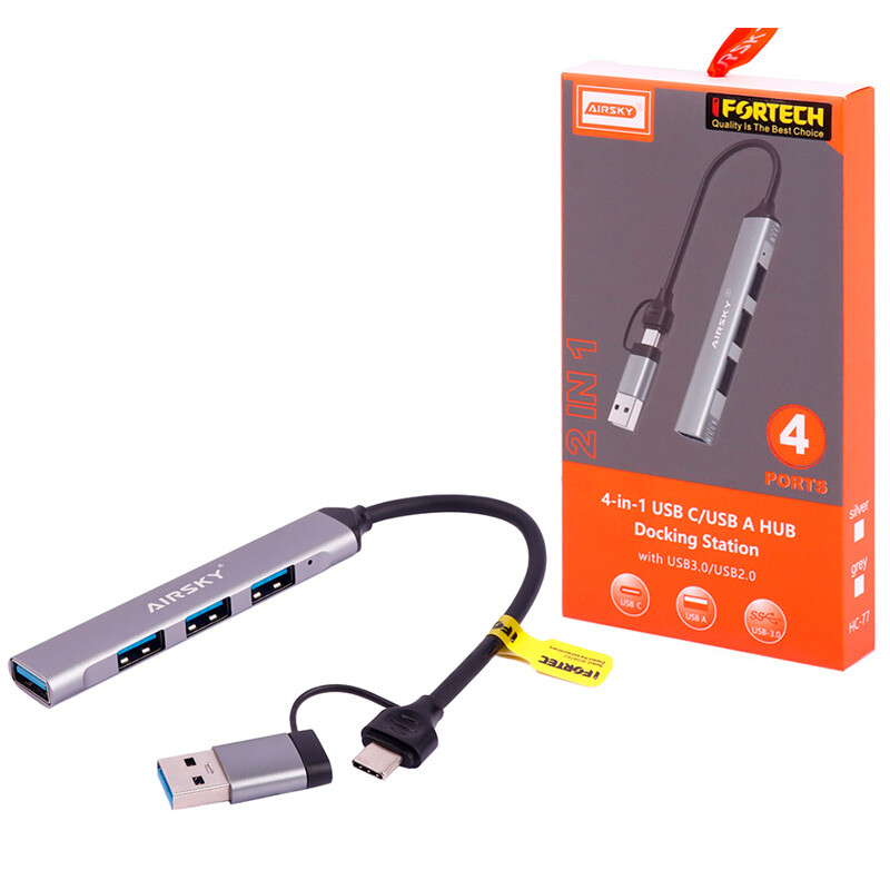 هاب 4 پورت USB3.0 آیفورتک Airsky HC-77