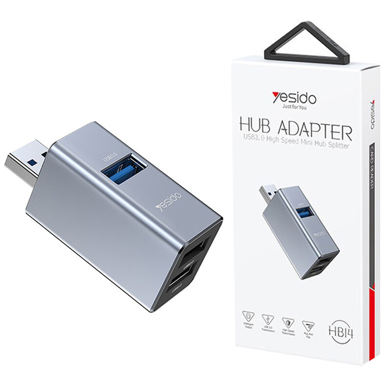 هاب 3 پورت USB3.0 یسیدو HB14