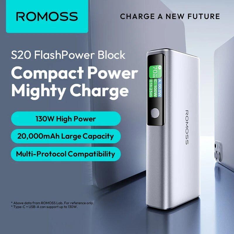 پاوربانک فست شارژ روموس PPU20-128 PD 100W ظرفیت 20000 میلی آمپر ساعت
