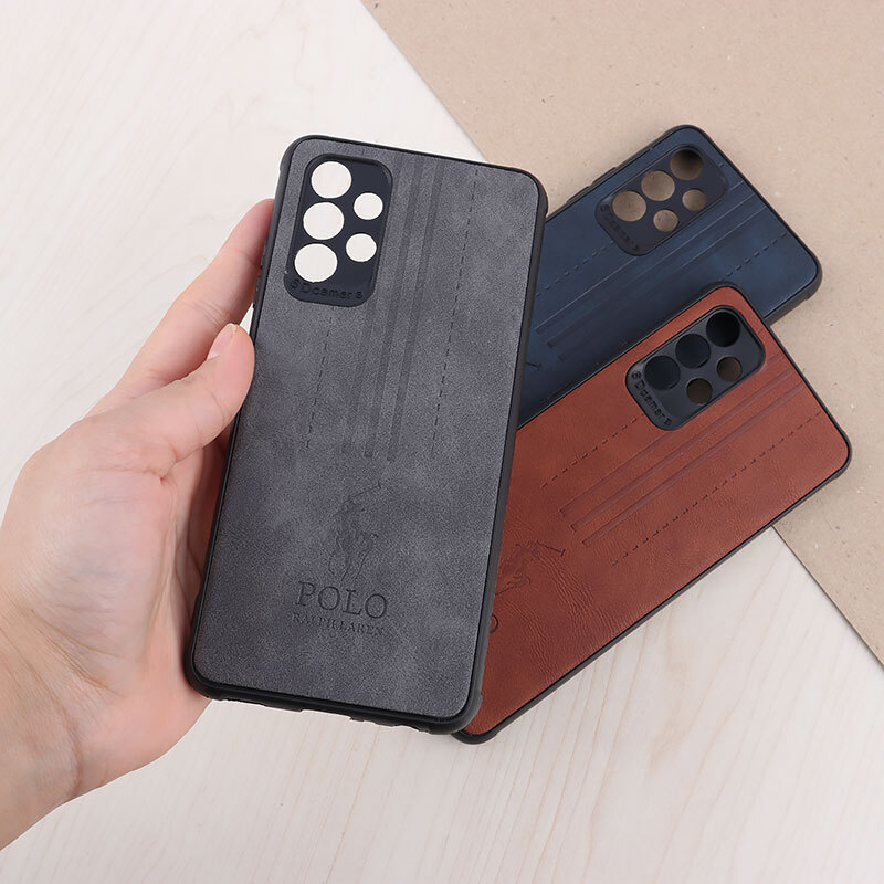 قاب چرمی Polo Ralph Laren سامسونگ Galaxy A32 4G محافظ لنزدار