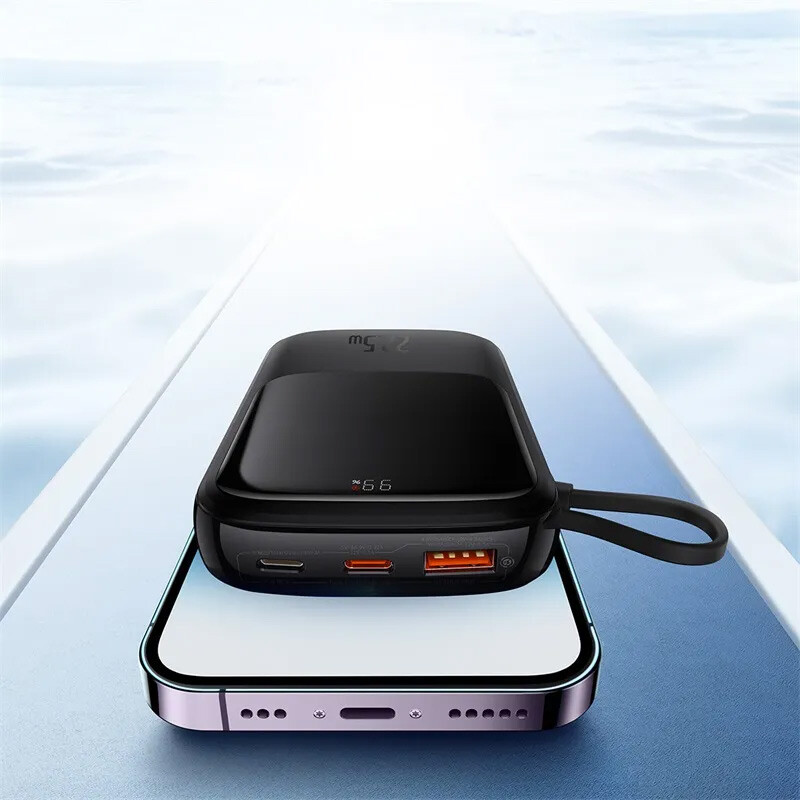 پاور بانک فست شارژ باسئوس Qpow Pro PPQD06010 QC3.0 PD 22.5W ظرفیت 10000 میلی آمپر ساعت