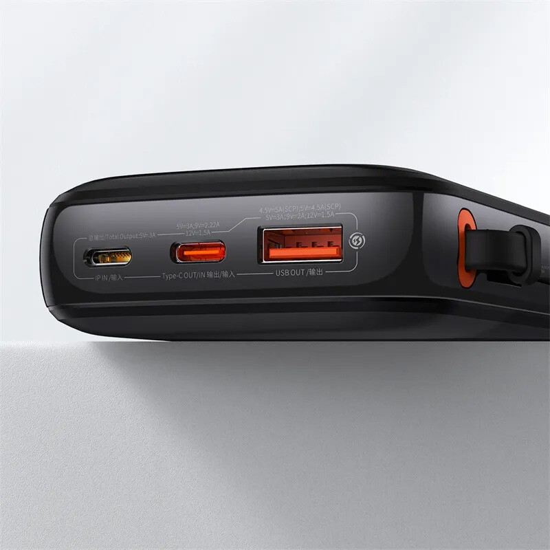 پاور بانک فست شارژ باسئوس Qpow Pro PPQD06010 QC3.0 PD 22.5W ظرفیت 10000 میلی آمپر ساعت