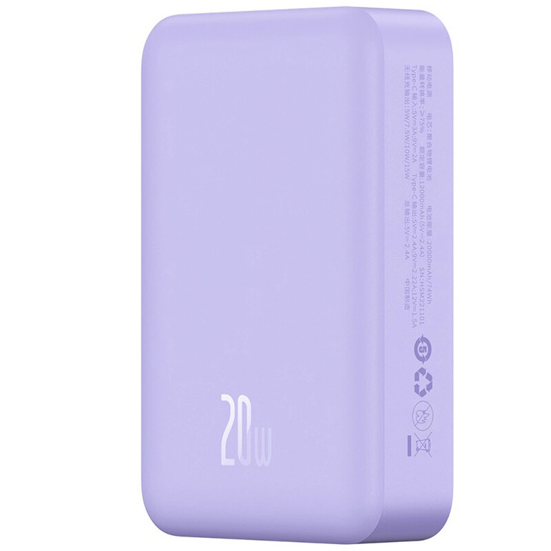 پاور بانک بی سیم فست شارژ باسئوس Magnetic Mini PPCX15000&nbsp;PD 20W ظرفیت 20000 میلی آمپر ساعت