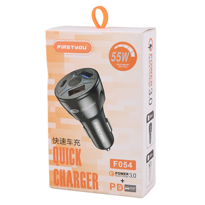 شارژر فندکی فست شارژ Firstyou F054 QC3.0 55W