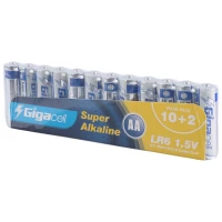 پک 2+10 باتری قلمی Gigacell Super Alkaline LR6 1.5V AA شرینک