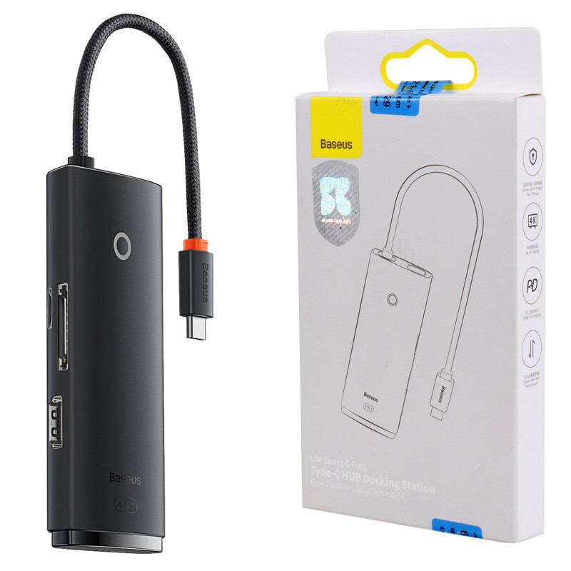 هاب 6 پورت Type-C باسئوس Lite Series WKQX05010