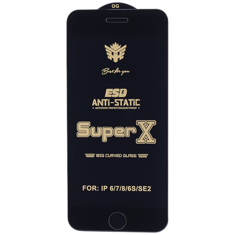 گلس Super X آنتی استاتیک OG آیفون iPhone 7 / 8 / SE 2020 مشکی