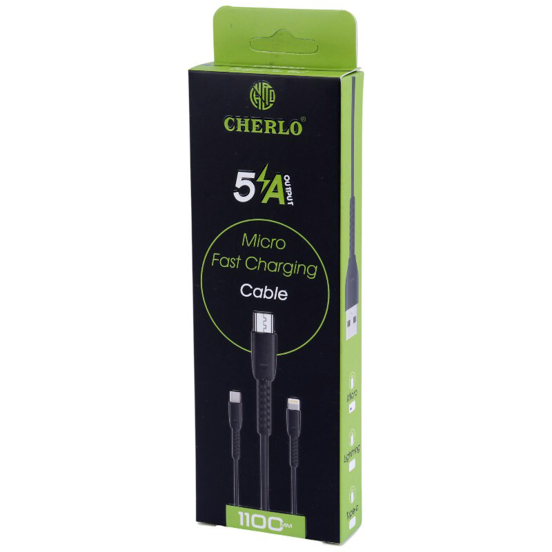 کابل میکرو یو اس بی فست شارژ Cherlo CH-V809 5A 1.1m