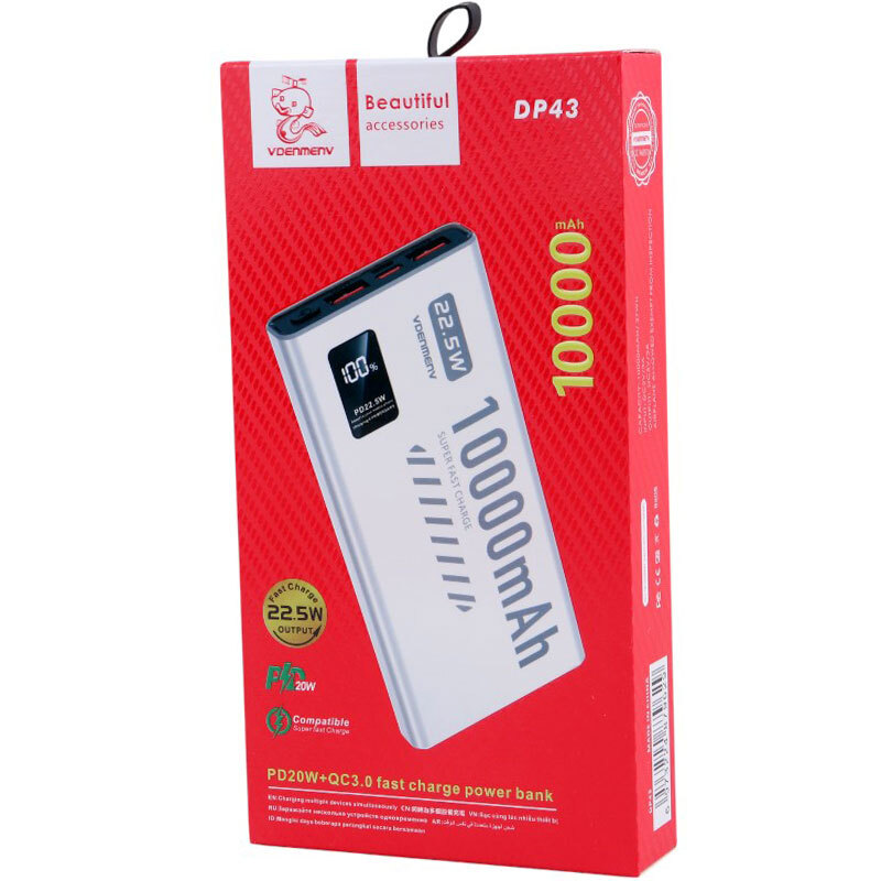 پاور بانک فست شارژ دنمن DP43 20W ظرفیت 10000 میلی آمپر ساعت