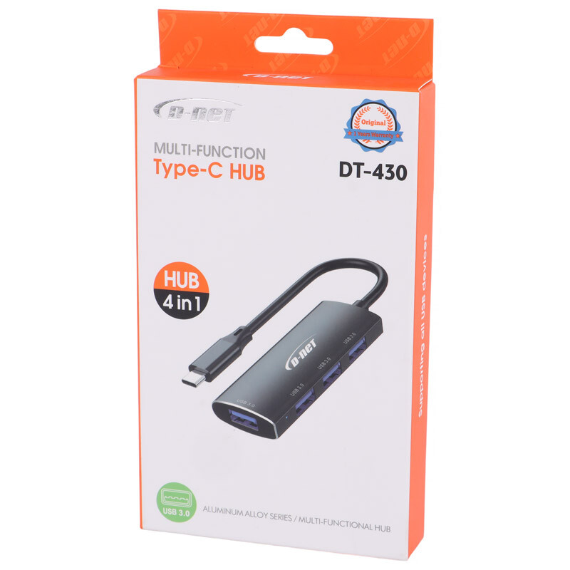 هاب 4 پورت Type-C دی نت DT-430
