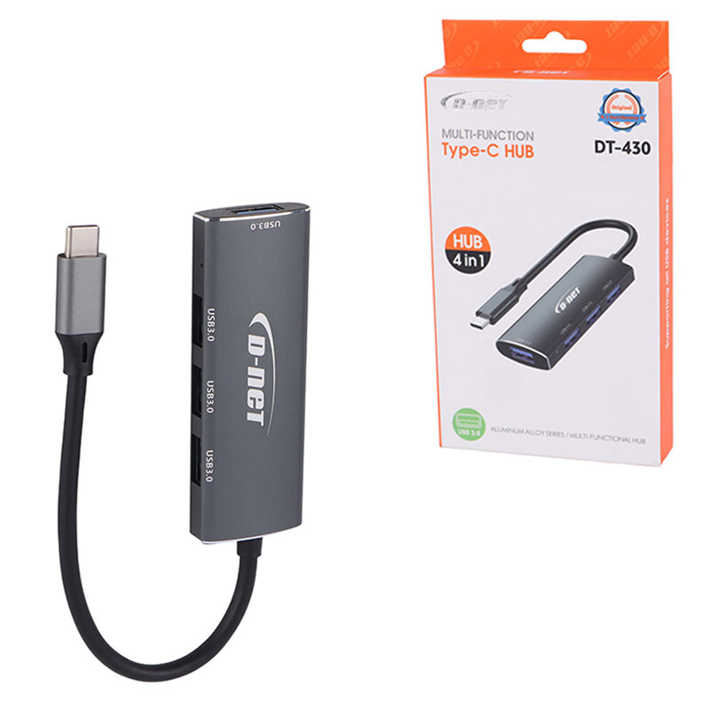 هاب 4 پورت Type-C دی نت DT-430