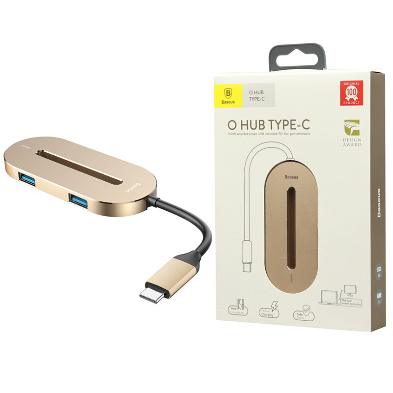 هاب 5 پورت Type-C باسئوس CABOOK HUB O shape