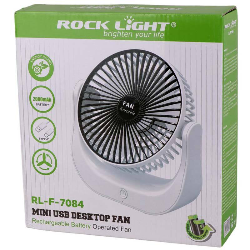 پنکه رومیزی شارژی راک لایت RL-F-7084