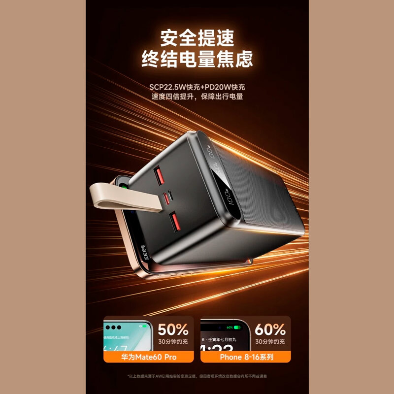 پاوربانک فست شارژ اوی PA_13 QC3.0 PD 22.5W ظرفیت 50000 میلی آمپر ساعت