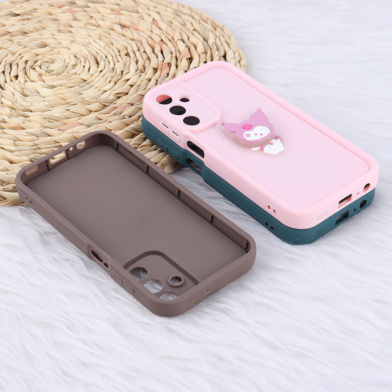 قاب سولید چراغ دار سامسونگ Galaxy A15 عروسکی برجسته محافظ لنزدار