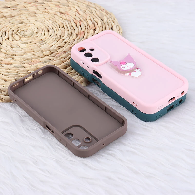 قاب سولید چراغ دار سامسونگ Galaxy A15 عروسکی برجسته محافظ لنزدار