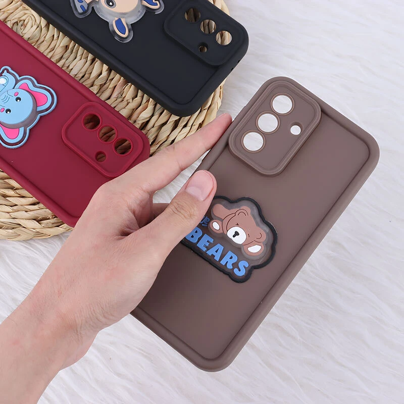 قاب سولید چراغ دار سامسونگ Galaxy A56 عروسکی برجسته محافظ لنزدار