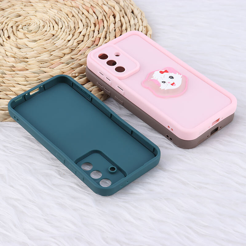 قاب سولید چراغ دار سامسونگ Galaxy A56 عروسکی برجسته محافظ لنزدار