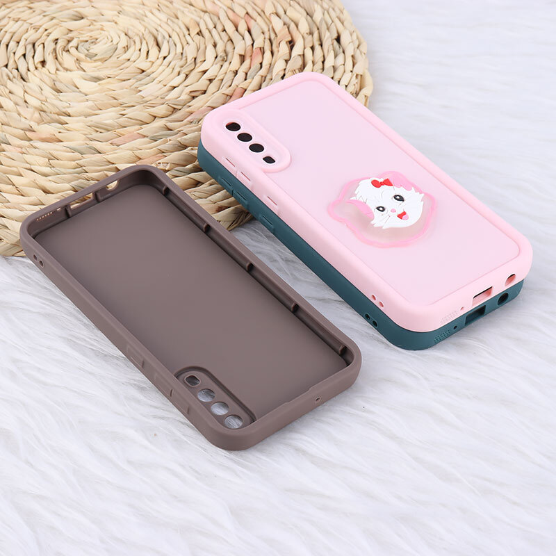 قاب سولید چراغ دار سامسونگ Galaxy A30s / A50 / A50s عروسکی برجسته محافظ لنزدار