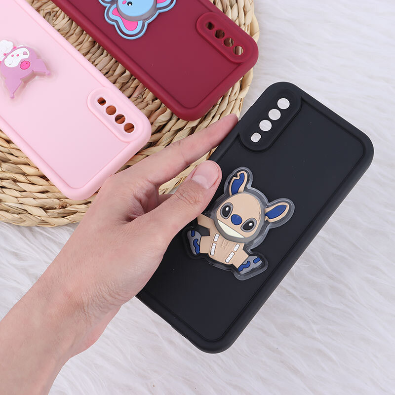 قاب سولید چراغ دار سامسونگ Galaxy A30s / A50 / A50s عروسکی برجسته محافظ لنزدار