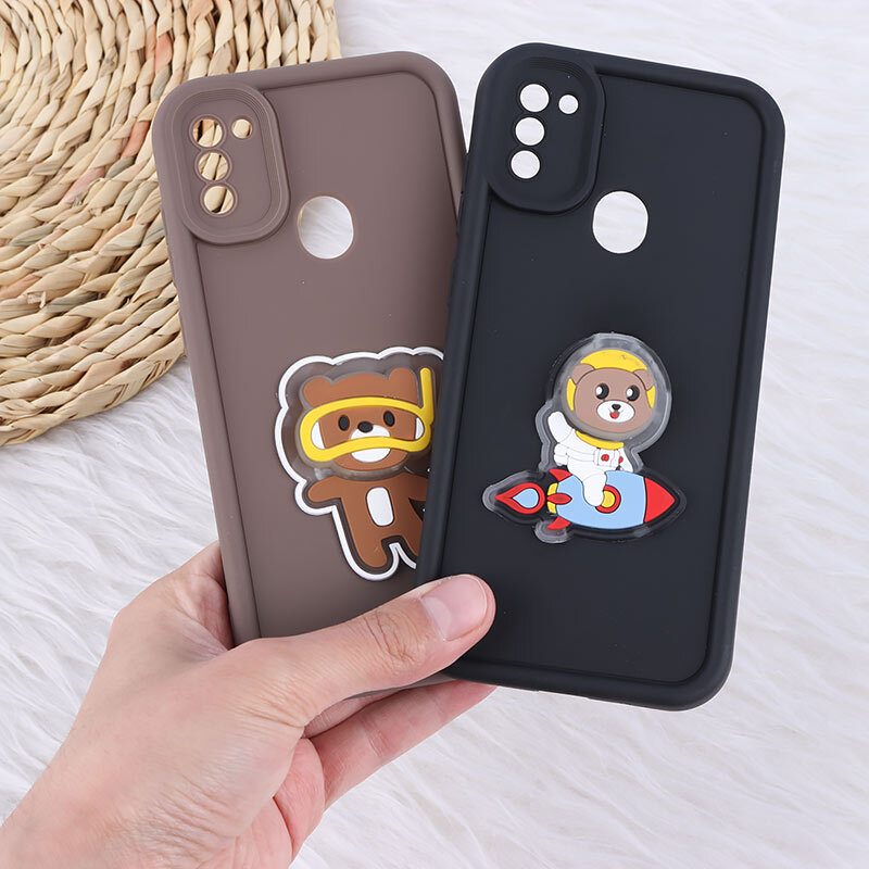 قاب سولید چراغ دار سامسونگ Galaxy A11 / M11 عروسکی برجسته محافظ لنزدار