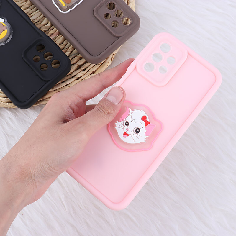 قاب سولید چراغ دار سامسونگ Galaxy A13 4G عروسکی برجسته محافظ لنزدار
