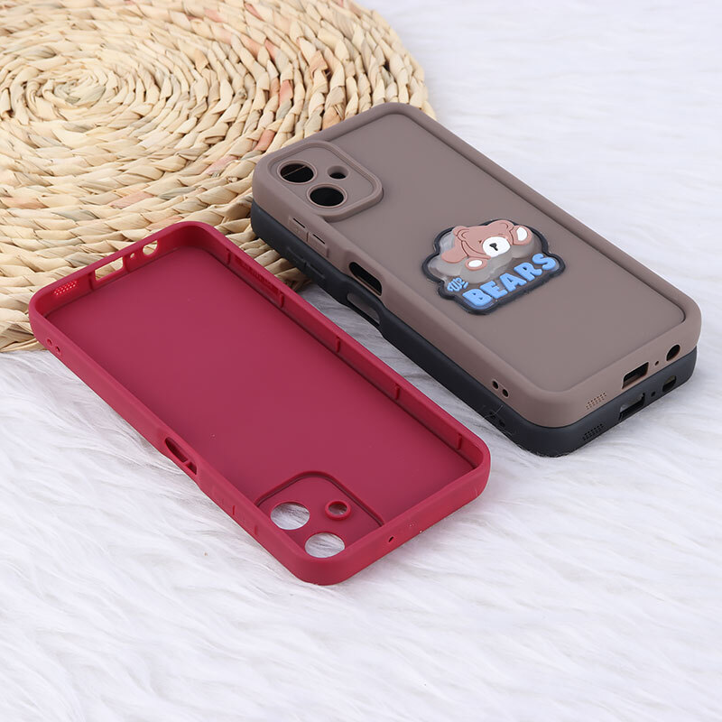 قاب سولید چراغ دار سامسونگ Galaxy A06 عروسکی برجسته محافظ لنزدار