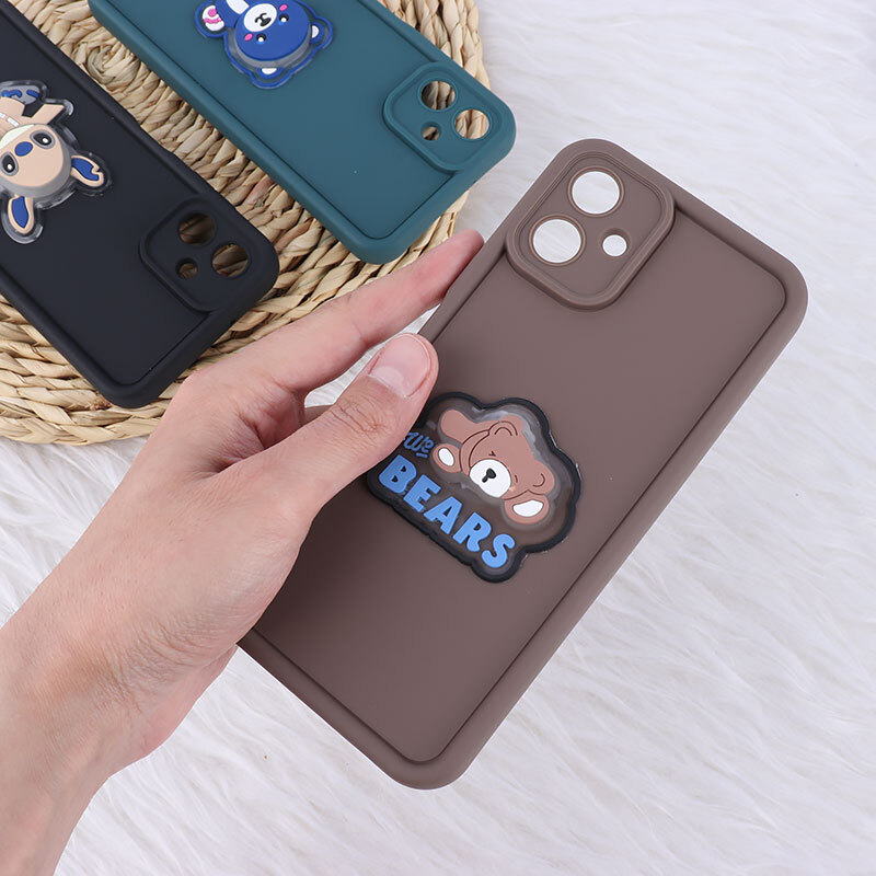 قاب سولید چراغ دار سامسونگ Galaxy A06 عروسکی برجسته محافظ لنزدار