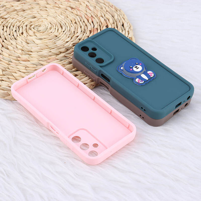 قاب سولید چراغ دار سامسونگ Galaxy A05s عروسکی برجسته محافظ لنزدار
