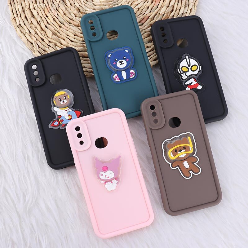 قاب سولید چراغ دار سامسونگ Galaxy A10s عروسکی برجسته محافظ لنزدار
