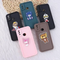 قاب سولید چراغ دار سامسونگ Galaxy A10s عروسکی برجسته محافظ لنزدار