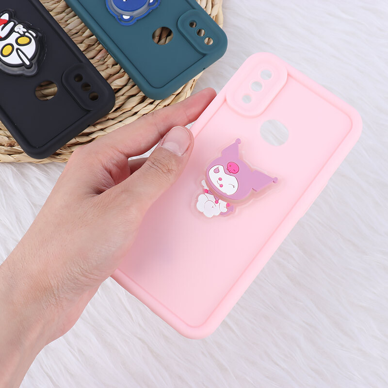قاب سولید چراغ دار سامسونگ Galaxy A10s عروسکی برجسته محافظ لنزدار