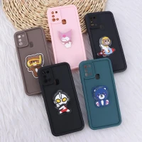 قاب سولید چراغ دار سامسونگ Galaxy A21s عروسکی برجسته محافظ لنزدار