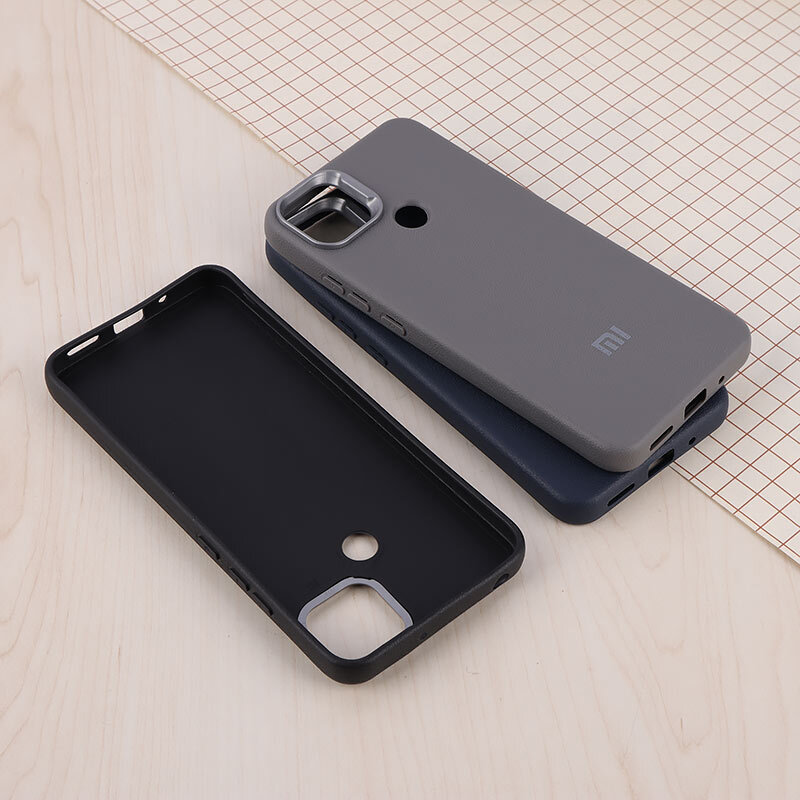 قاب چرمی ژله ای Leather شیائومی Redmi 9C لوگودار