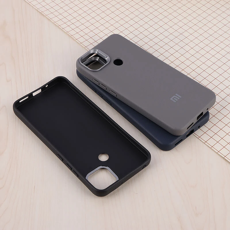 قاب چرمی ژله ای Leather شیائومی Redmi 9C لوگودار