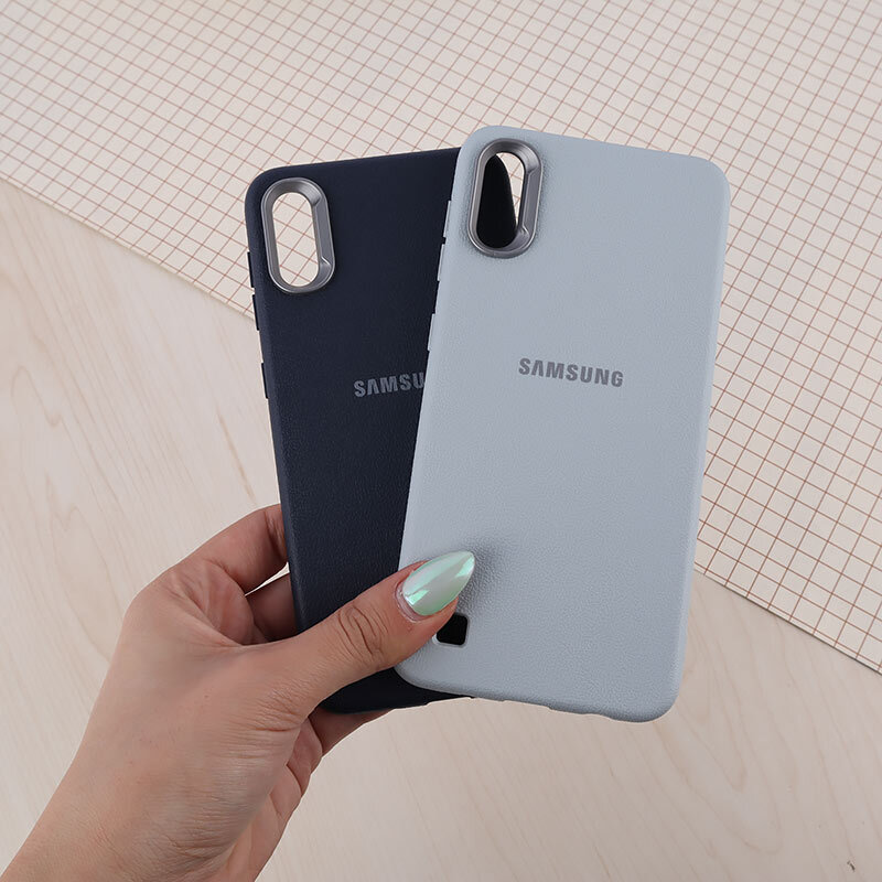 قاب چرمی ژله ای Leather سامسونگ Galaxy A10 لوگودار